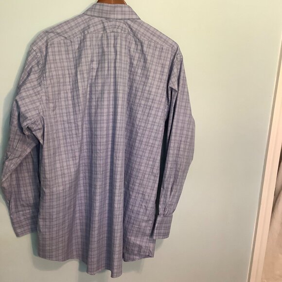 Brooks Brothers Men’s Button Down Shirt 17 1/2-34 Blue/White Plaid Egyptian Cott - Picture 7 of 8